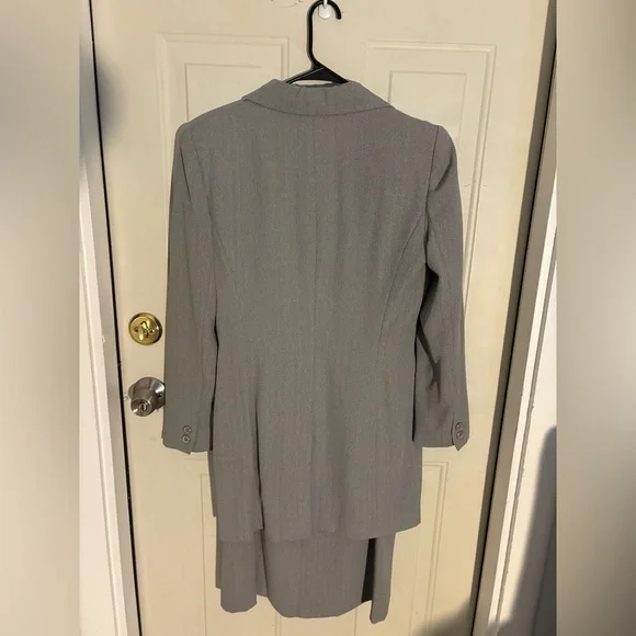 Vintage 2 Piece Blazer Dress Set Gray Size 10 - Picture 7 of 7